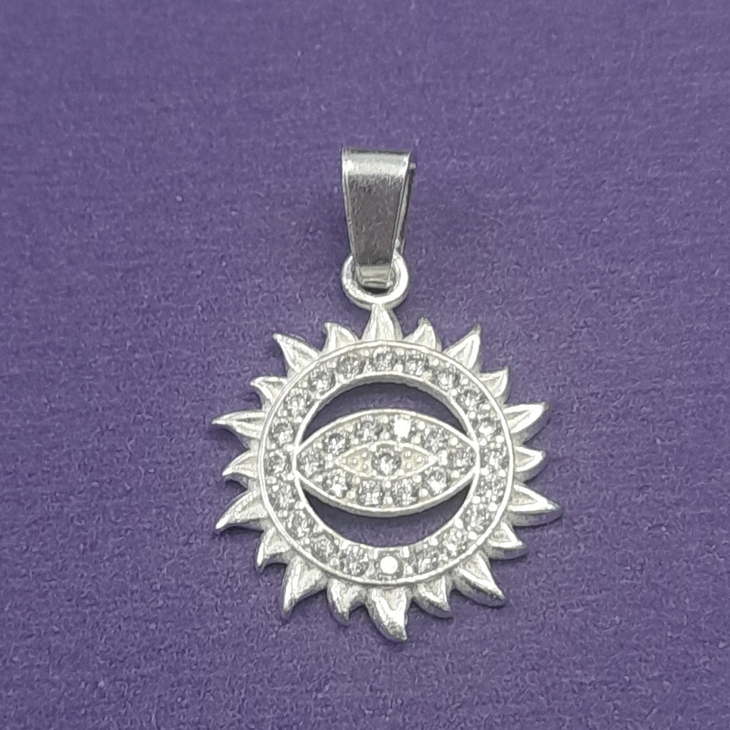 DIJE OJO MAGICO CON CIRCONIAS PLATA .925 2 GR (NUEVO)