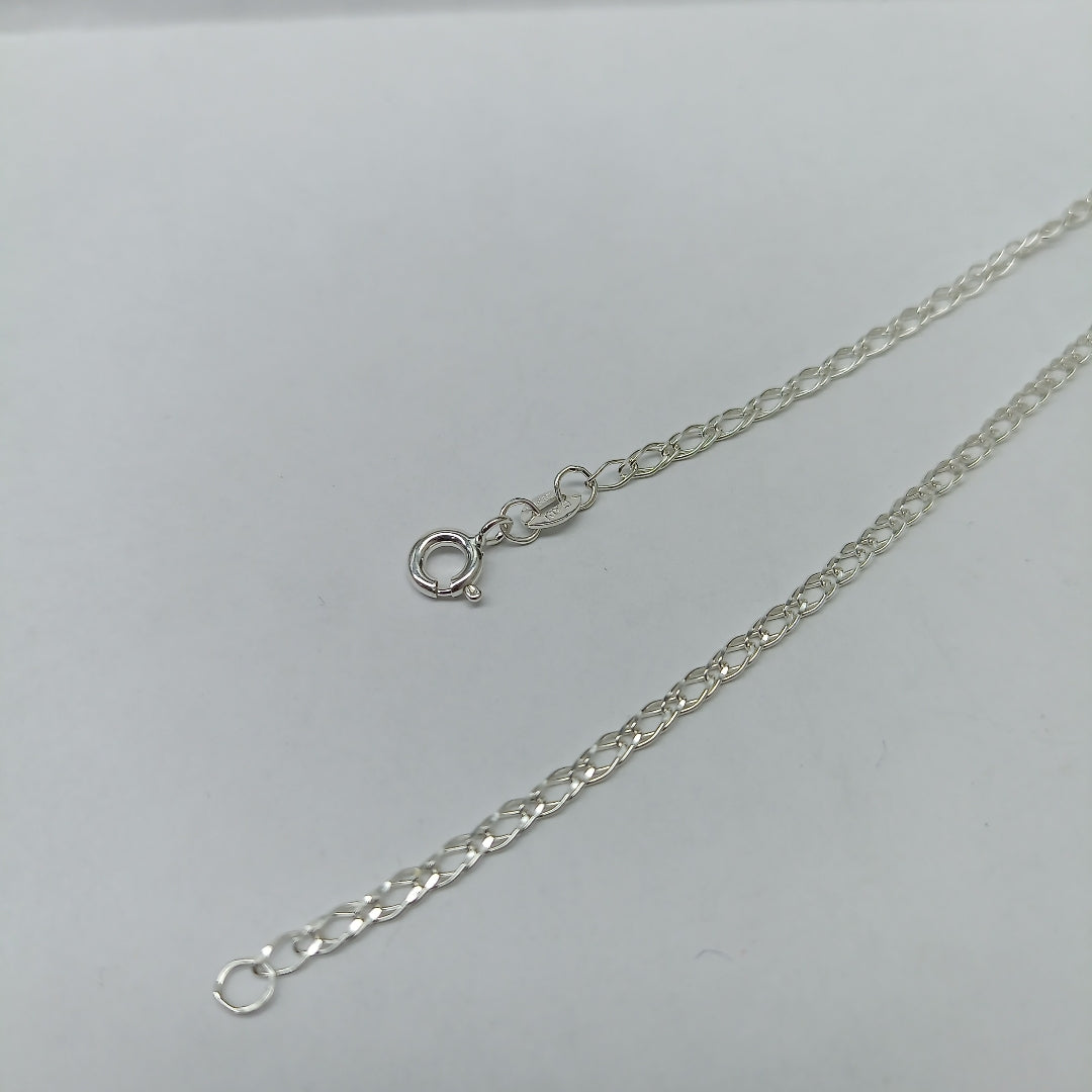 CADENA TEJIDO ESLABONES PLATA .925 50 CM 3.4 GR (NUEVO)