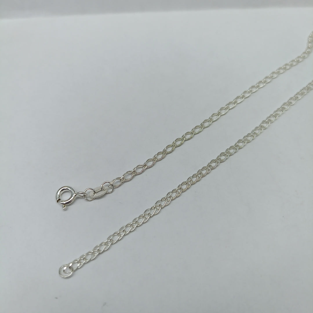 CADENA TEJIDO ESLABONES PLATA .925 50 CM 3.5 GR (NUEVO)