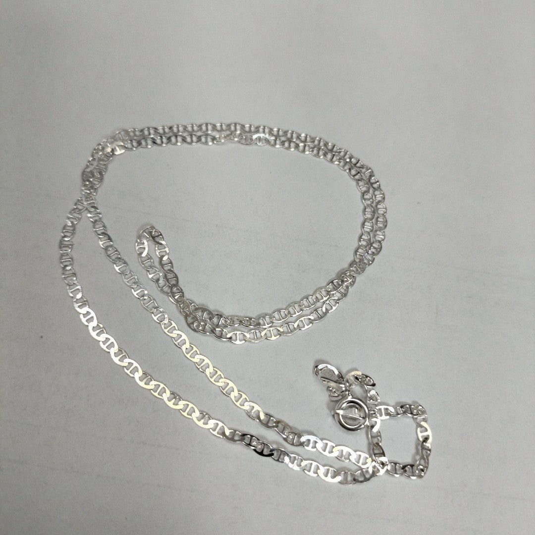 CADENA TEJIDO GUCHI PLATA .925 55 CM 3.5 GR (NUEVO)