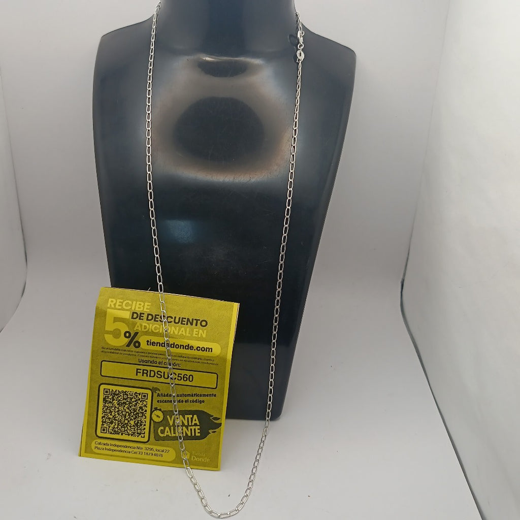 CADENA TEJIDO ESLABONES PLATA .925 60 CM 3.1 GR (NUEVO)