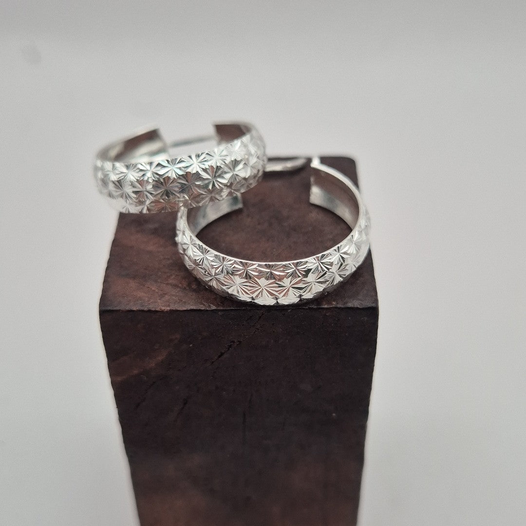 PAR ARRACADAS FACETADAS PLATA .925 3.4 GR (NUEVO)