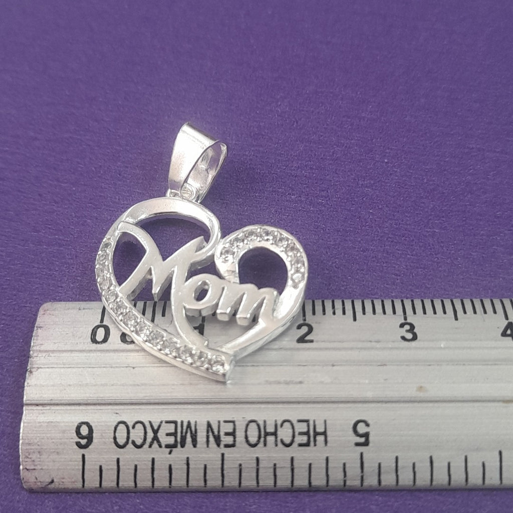 DIJE CORAZON C/CIRCONIAS PLATA .925 3.3 GR (NUEVO)