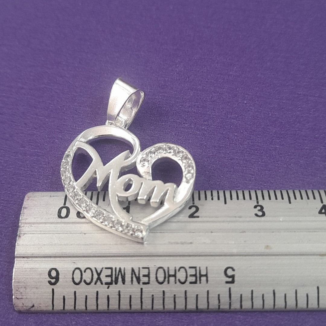DIJE CORAZON C/CIRCONIAS PLATA .925 3.3 GR (NUEVO)