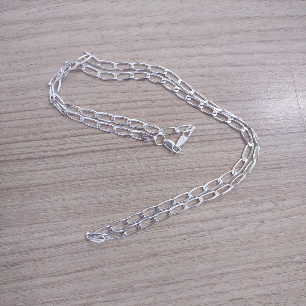 CADENA TEJIDO ESLABONES PLATA .925 60 CM 10.7 GR (NUEVO)