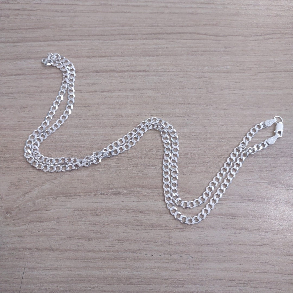 CADENA TEJIDO BARBADO PLATA .925 60 CM 13 GR (NUEVO)
