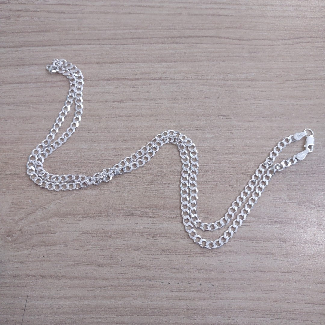 CADENA TEJIDO BARBADO PLATA .925 60 CM 13 GR (NUEVO)