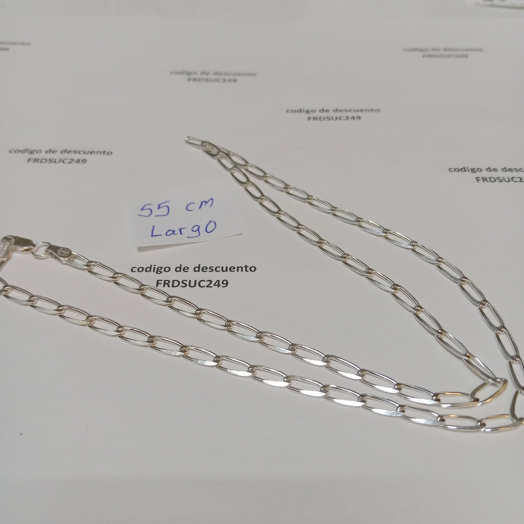 CADENA TEJIDO ESLABONES PLATA .925 55 CM 9.9 GR (NUEVO)