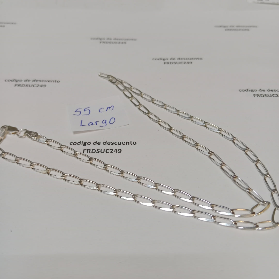 CADENA TEJIDO ESLABONES PLATA .925 55 CM 9.9 GR (NUEVO)