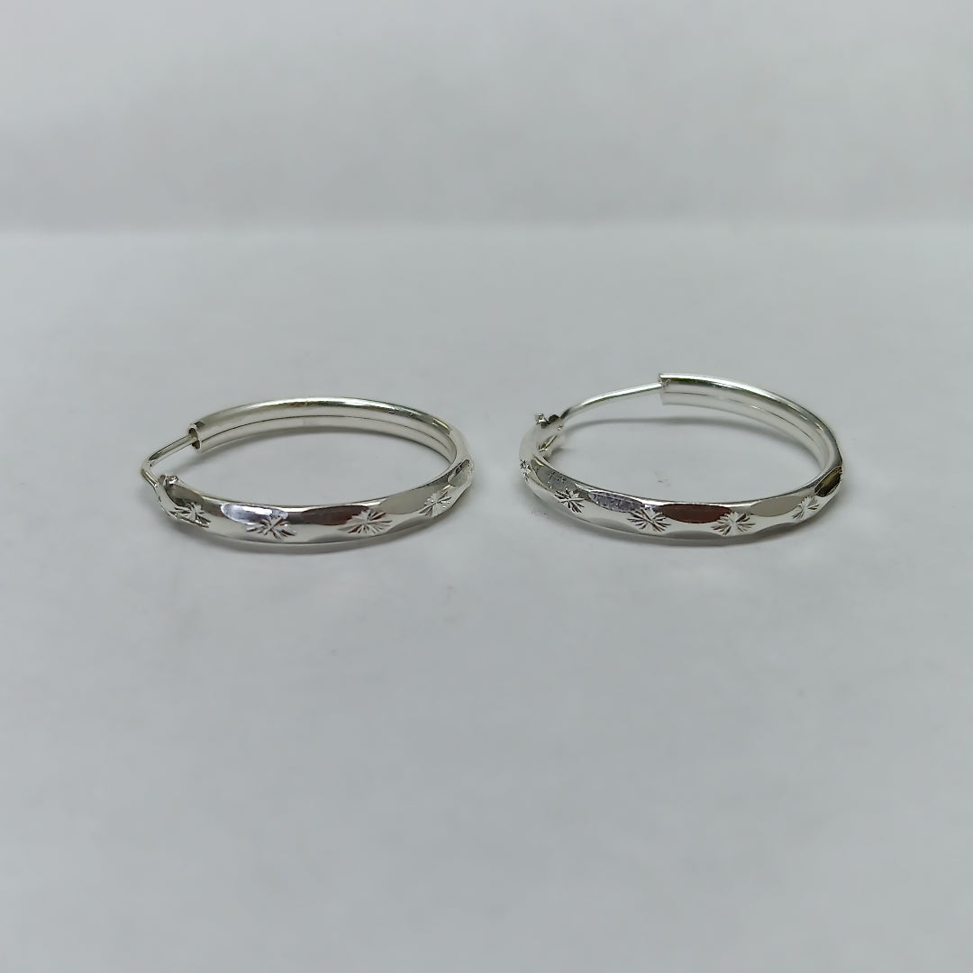 PAR ARRACADAS FACETADA PLATA .925 2.2 GR (NUEVO)