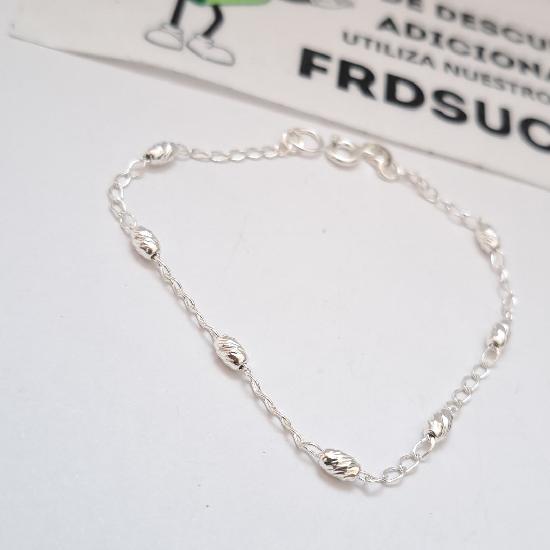 PULSERA TEJIDO TEJIDO ESPECIAL PLATA .925 18 CM 1.6 GR (NUEVO)
