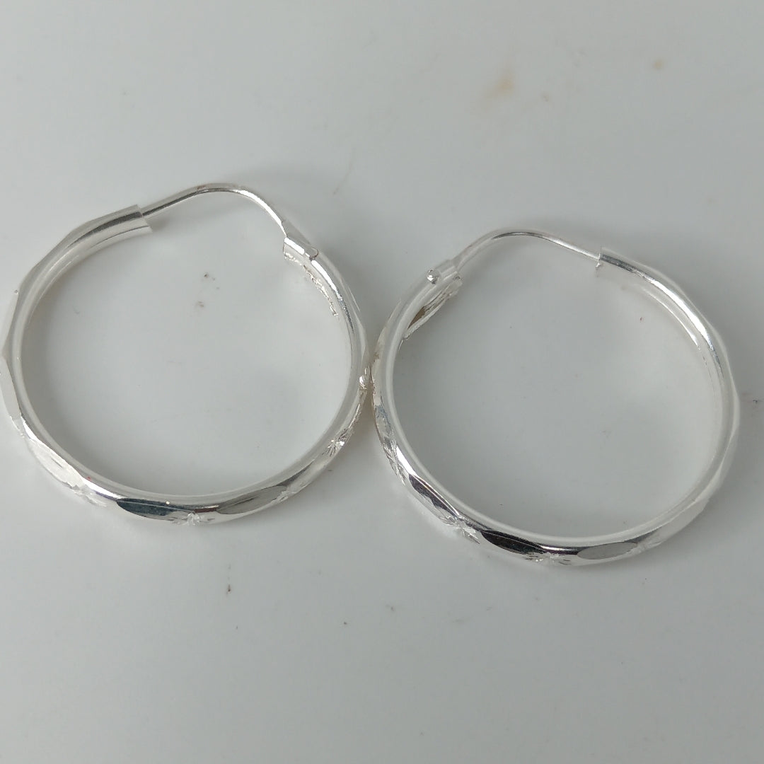 PAR ARRACADAS FACETADA PLATA .925 2.1 GR (NUEVO)