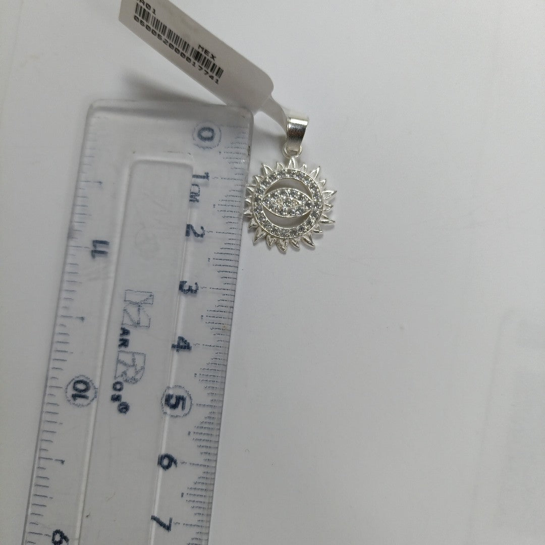 DIJE OJO MAGICO CON CIRCONIAS PLATA .925 2 GR (NUEVO)