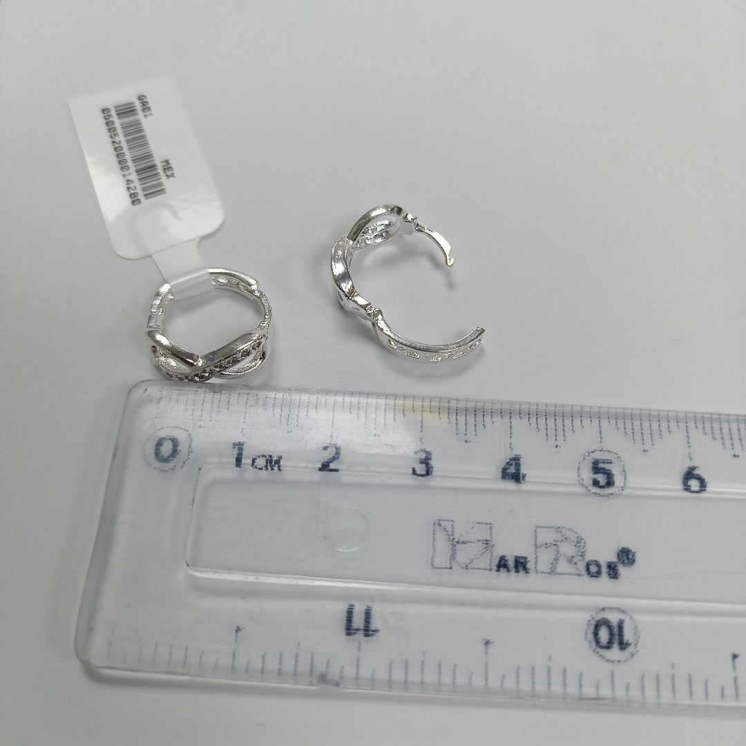 HUGGIES INFINITO CIRCONIAS PLATA .925 2.4 GR (NUEVO)