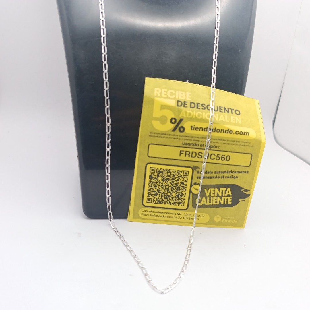CADENA TEJIDO ESLABONES PLATA .925 60 CM 3.1 GR (NUEVO)