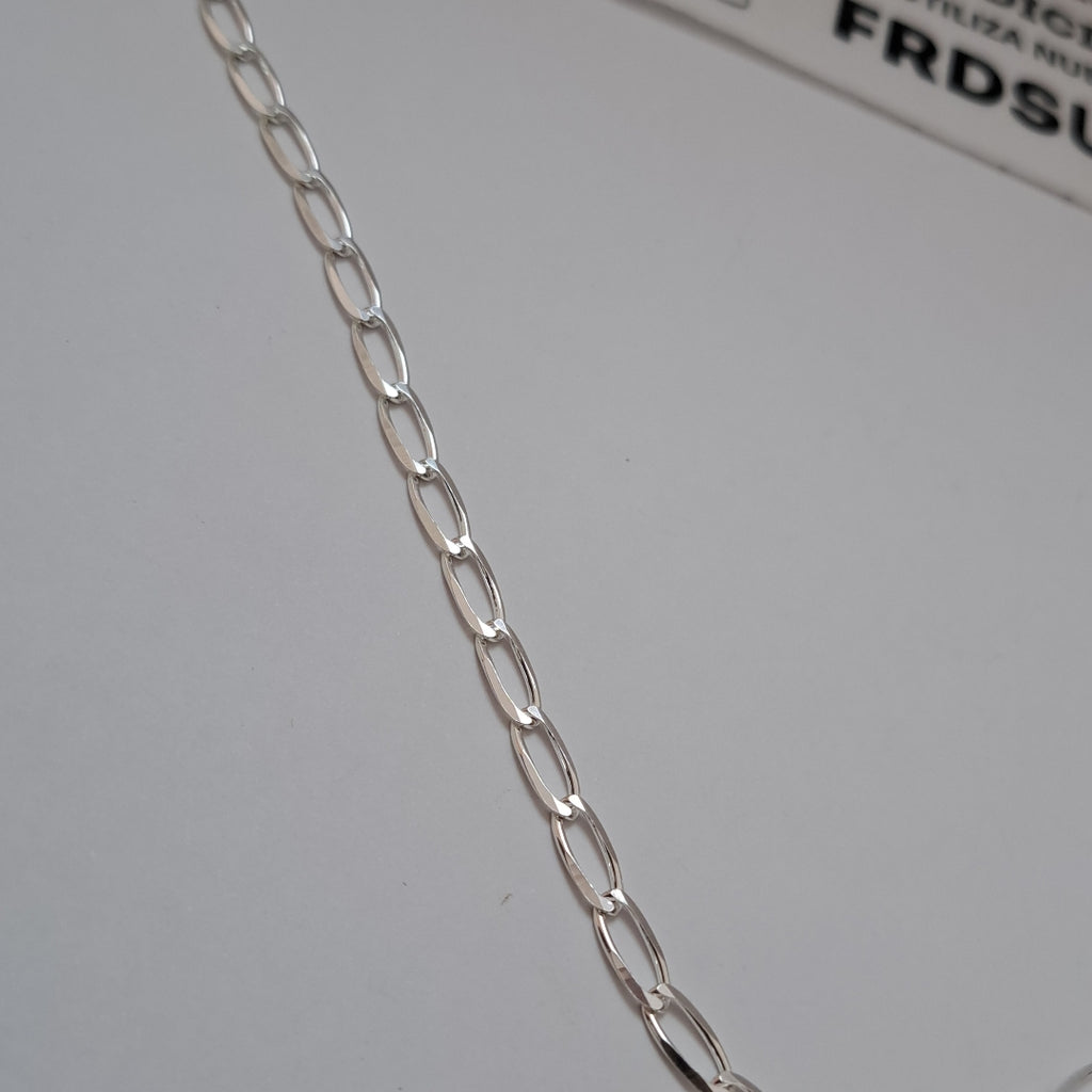 CADENA TEJIDO ESLABONES PLATA .925 60 CM 10.9 GR (NUEVO)