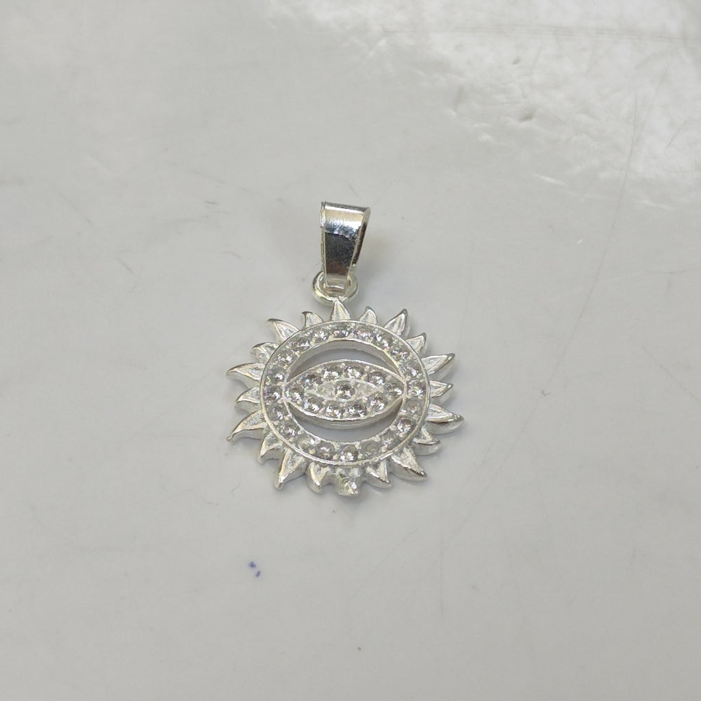 DIJE OJO MAGICO CON CIRCONIAS PLATA .925 2 GR (NUEVO)