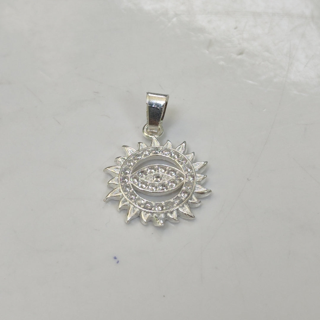 DIJE OJO MAGICO CON CIRCONIAS PLATA .925 2 GR (NUEVO)