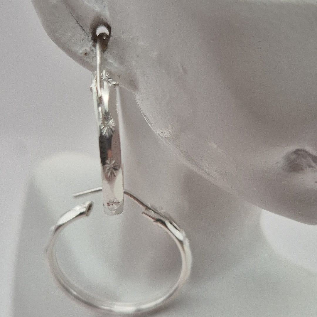 PAR ARRACADAS FACETADA PLATA .925 2.1 GR (NUEVO)