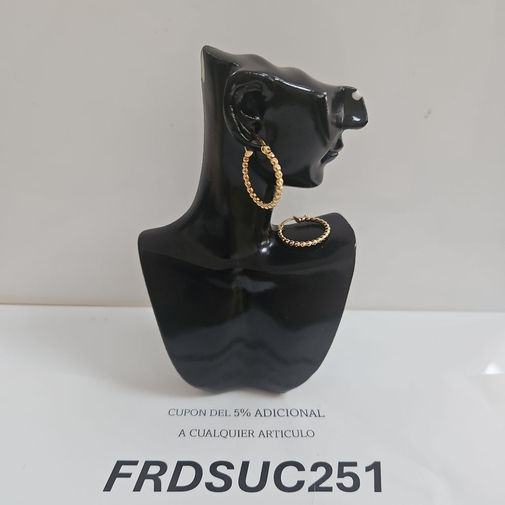 ARRACADAS PAR ORO 14 K 1.8 GRMS (SEMINUEVO)