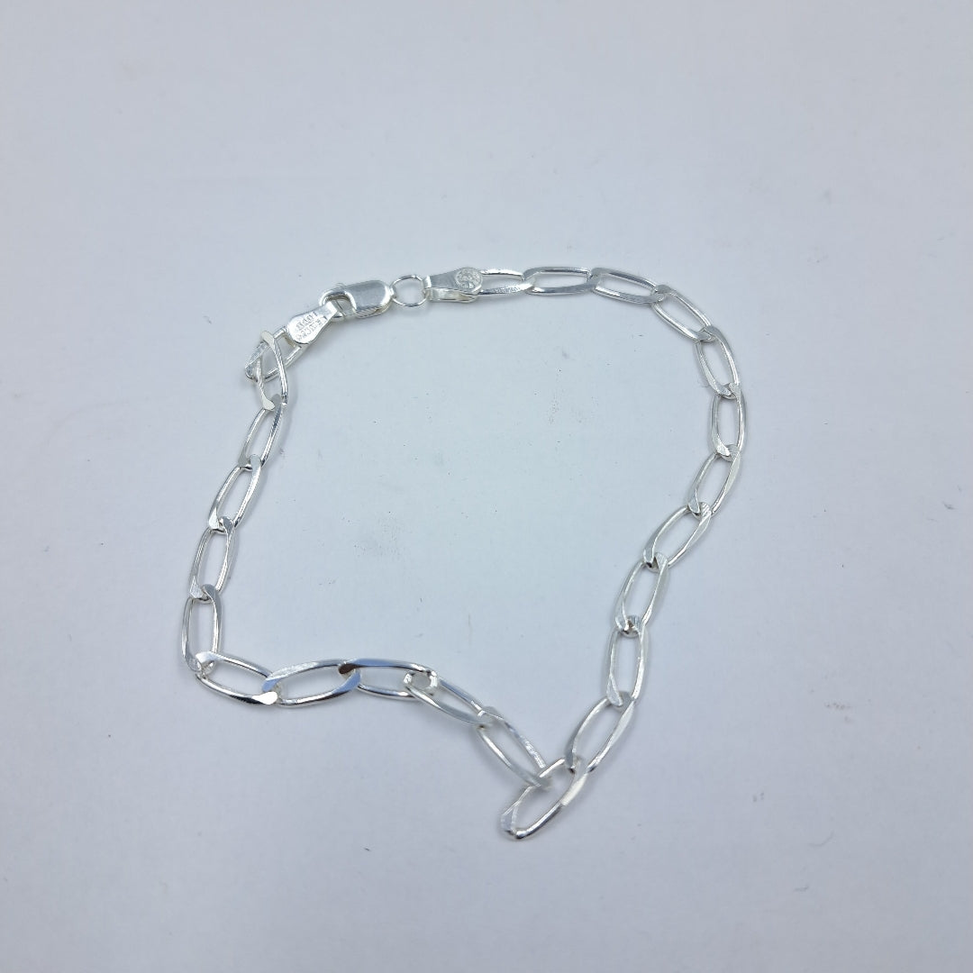PULSERA TEJIDO ESLABONES PLATA .925 21 CM 4 GR (NUEVO)