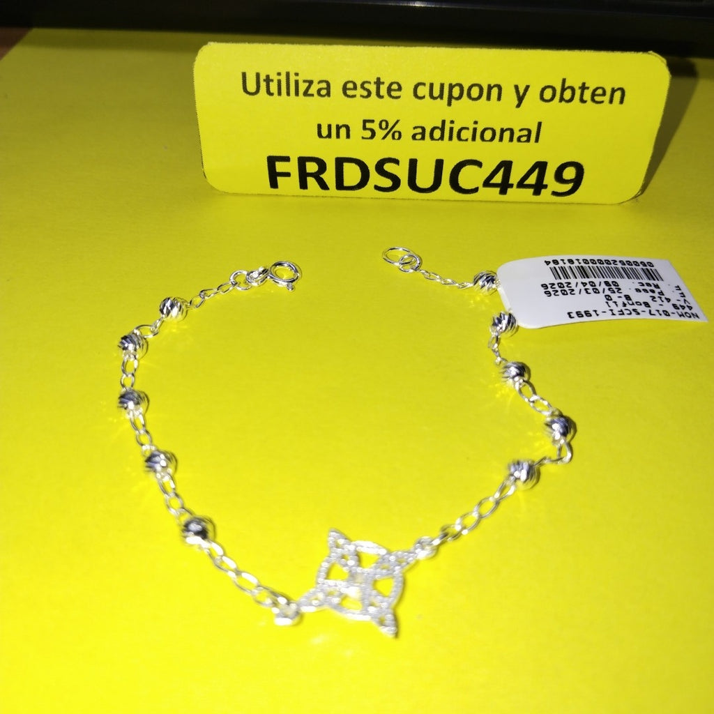 PULSERA TEJIDO ESPECIAL PLATA .925 18 CM 2.9 GR (NUEVO)