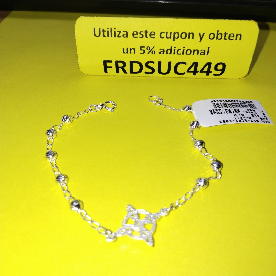 PULSERA TEJIDO ESPECIAL PLATA .925 18 CM 2.9 GR (NUEVO)