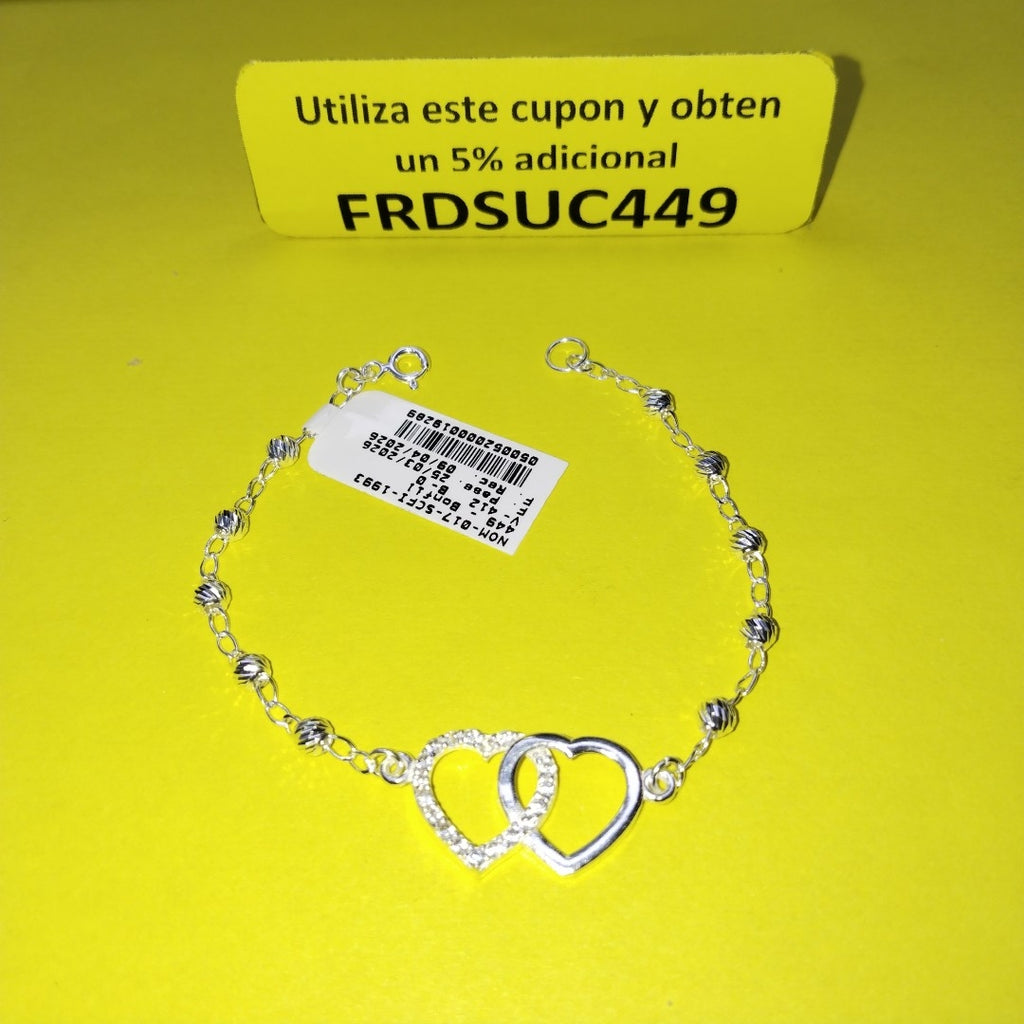 PULSERA TEJIDO TEJIDO ESPECIAL PLATA .925 18 CM 4.1 GR (NUEVO)