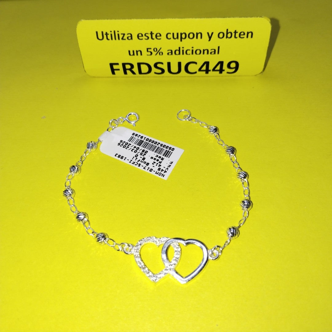 PULSERA TEJIDO TEJIDO ESPECIAL PLATA .925 18 CM 4.1 GR (NUEVO)