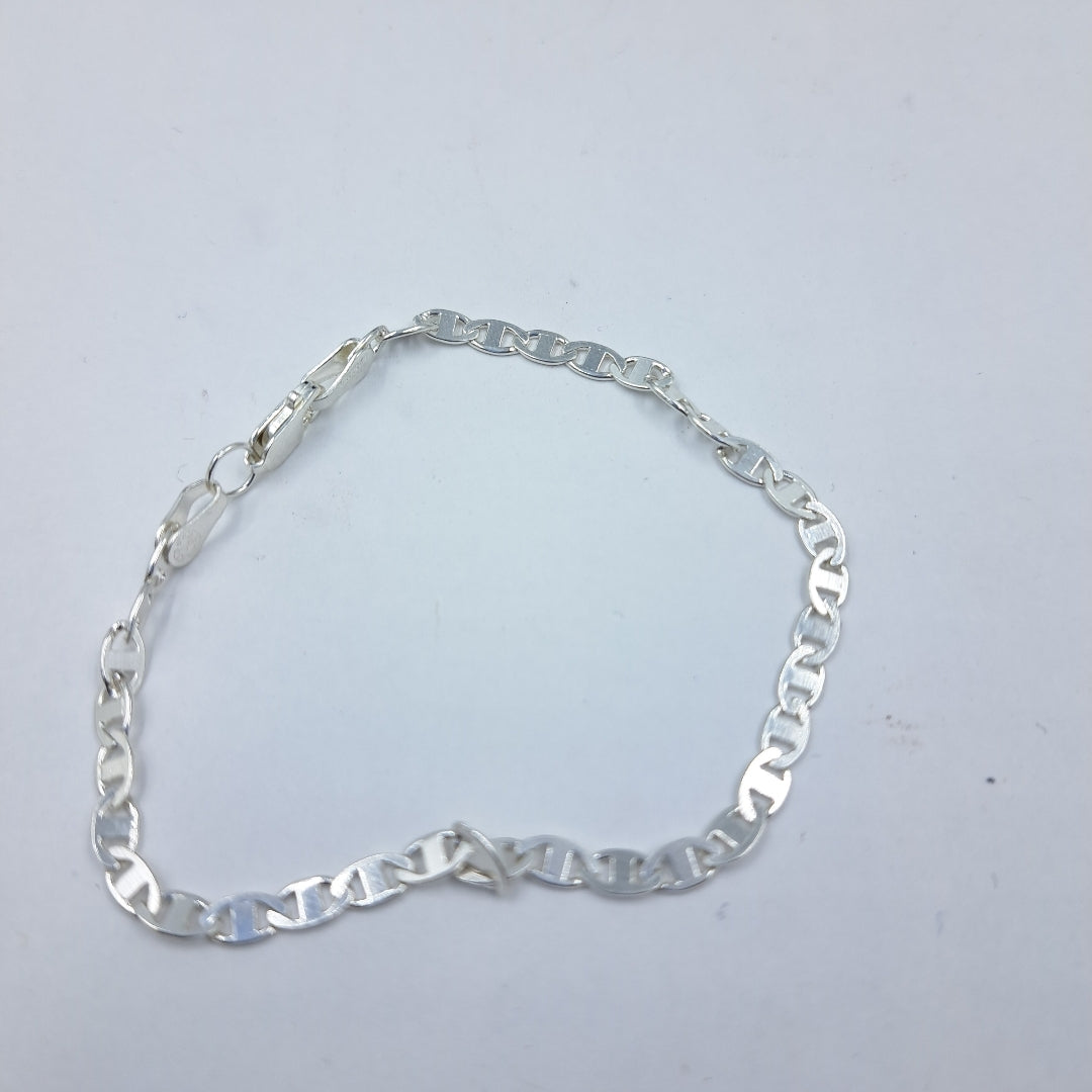 PULSERA TEJIDO GUCHI PLATA .925 18 CM 3.3 GR (NUEVO)