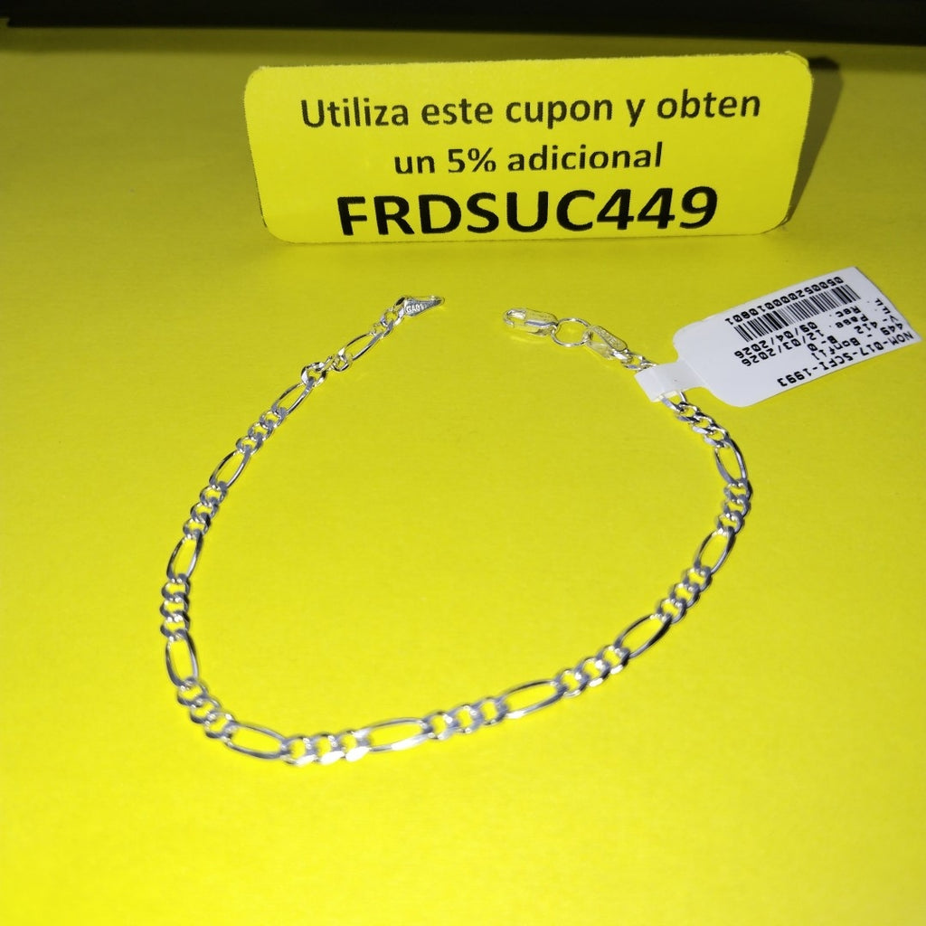 PULSERA TEJIDO 3X1 PLATA .925 18 CM 2.9 GR (NUEVO)