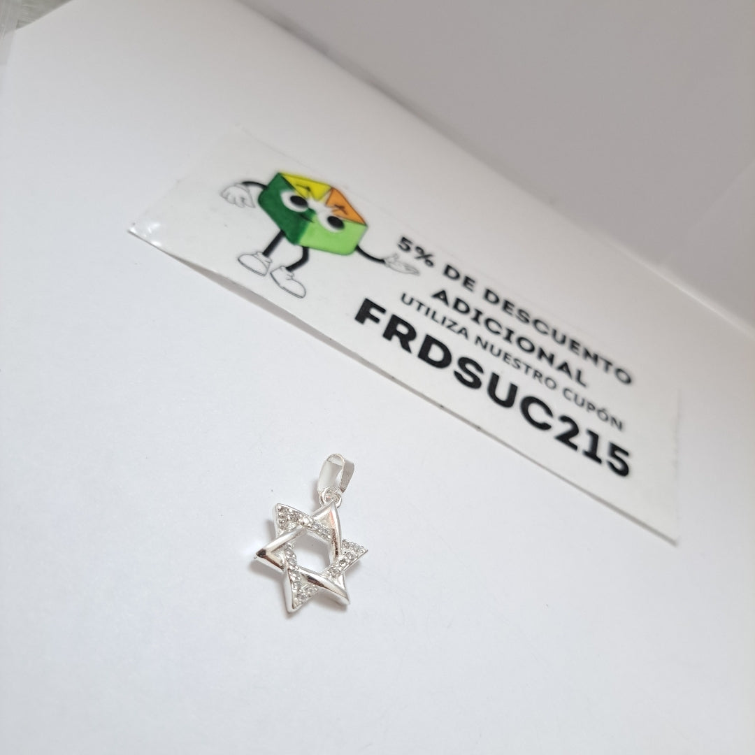 DIJE ESTRELLA DE DAVID C/CIRCONIAS PLATA .925 2.7 GR (NUEVO)