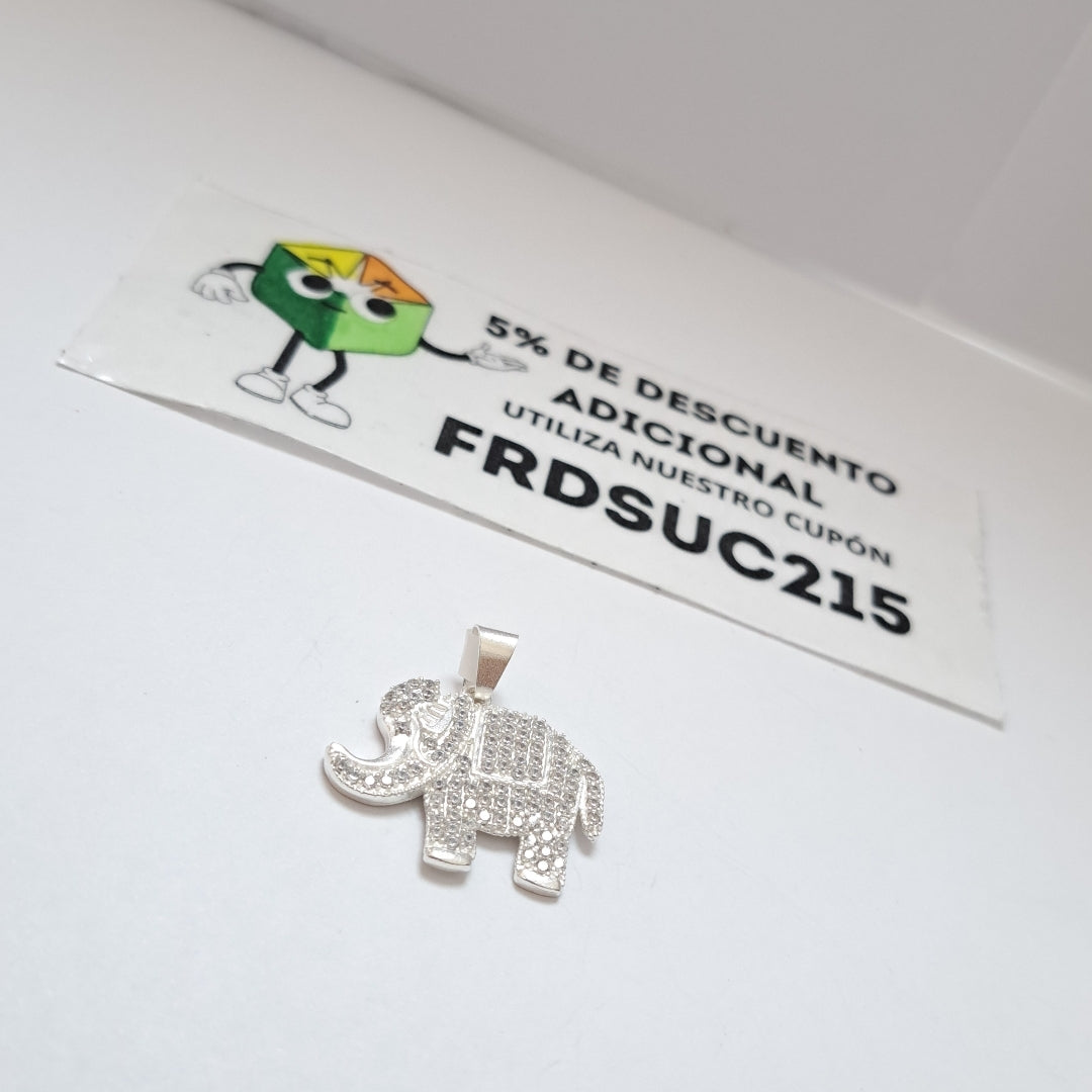 DIJE ELEFANTE C/CIRCONIAS PLATA .925 5 GR (NUEVO)