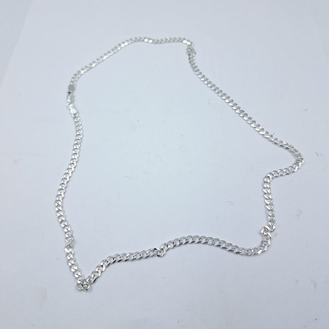 CADENA TEJIDO BARBADO PLATA .925 55 CM 12.4 GR (NUEVO)