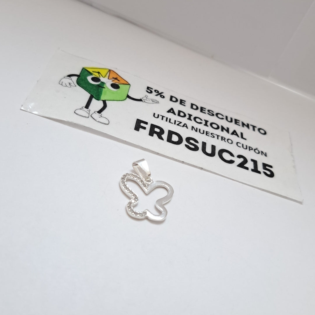 DIJE MARIPOSA C/CIRCONIAS PLATA .925 2.3 GR (NUEVO)