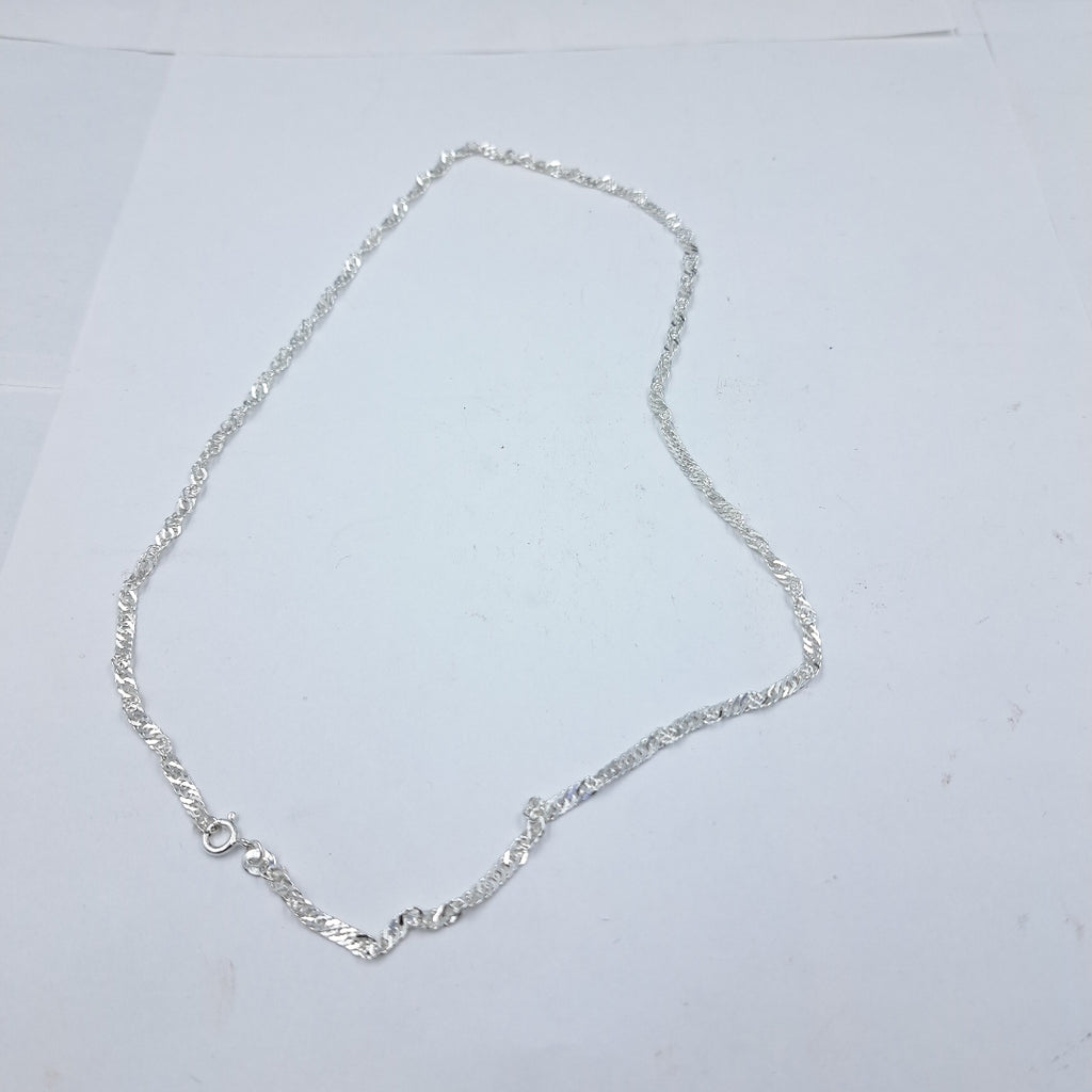 CADENA TEJIDO MEDIO TORZAL PLATA .925 55 CM 6.4 GR (NUEVO)