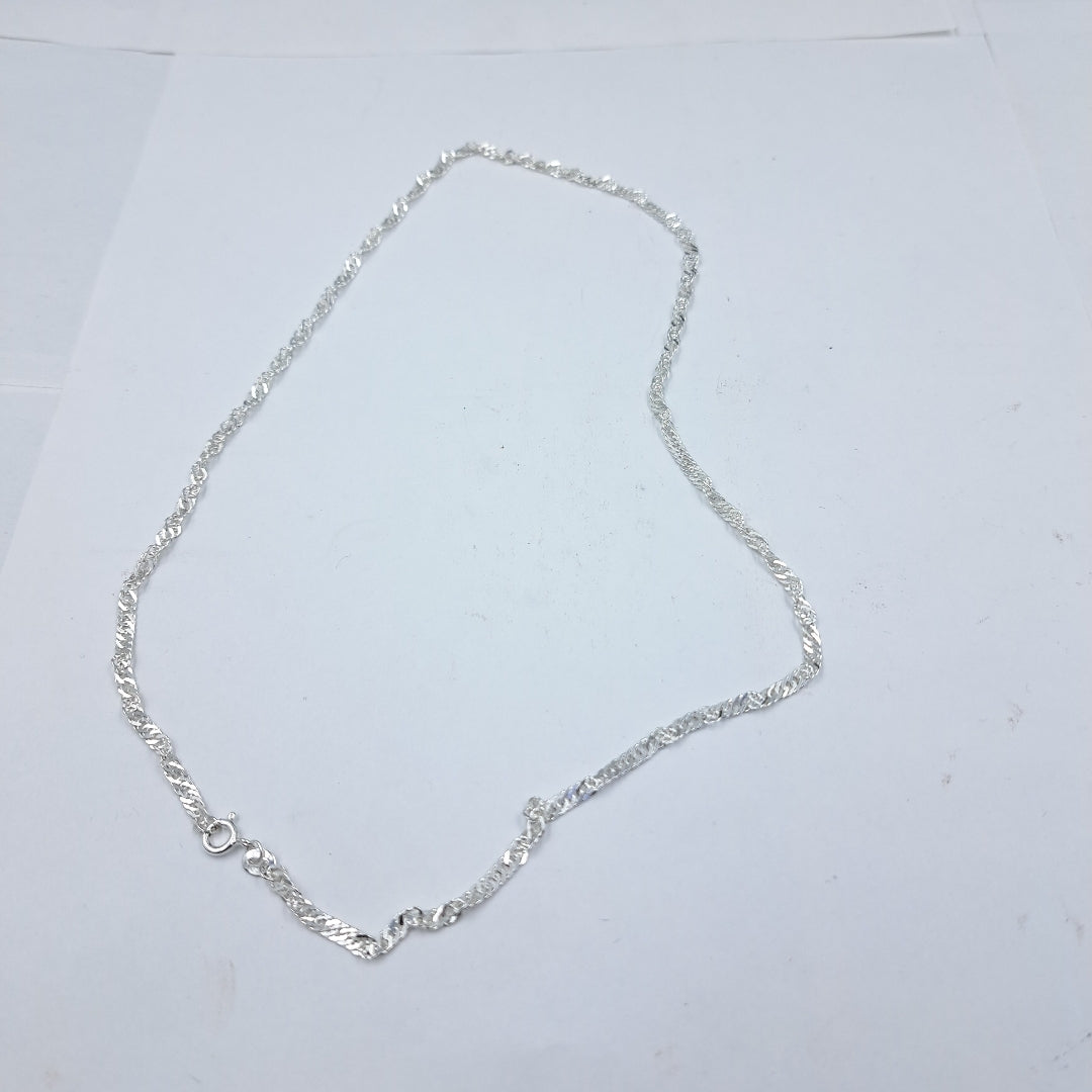 CADENA TEJIDO MEDIO TORZAL PLATA .925 55 CM 6.4 GR (NUEVO)