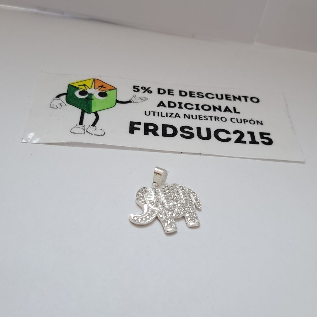 DIJE ELEFANTE C/CIRCONIAS PLATA .925 5.4 GR (NUEVO)