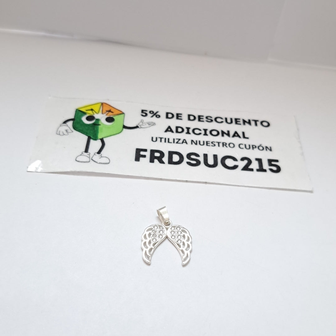 DIJE ALAS C/CIRCONIAS PLATA .925 2.2 GR (NUEVO)