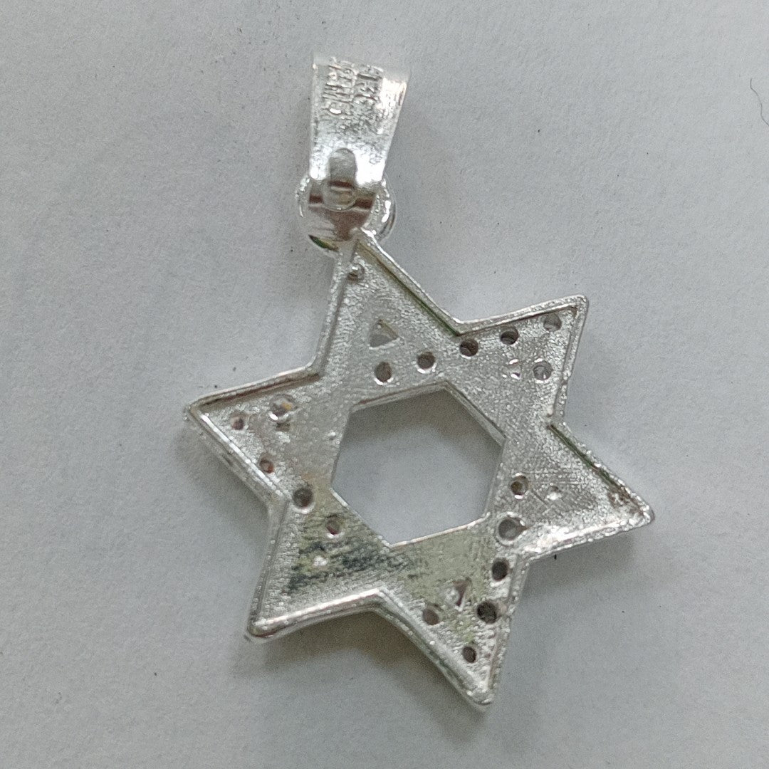 DIJE ESTRELLA DE DAVID C/CIRCONIAS PLATA .925 2.6 GR (NUEVO)