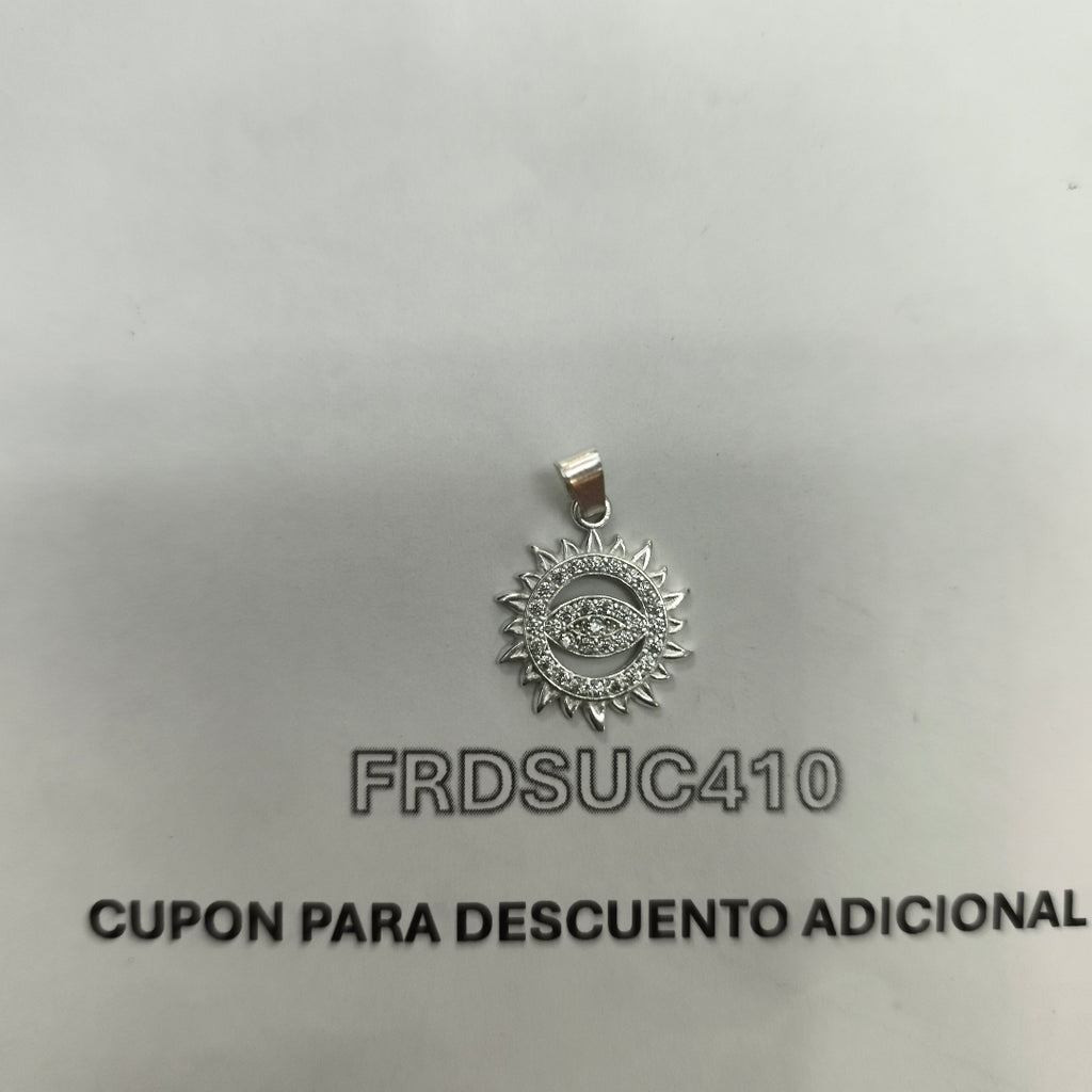 DIJE OJO MAGICO CON CIRCONIAS PLATA .925 2 GR (NUEVO)