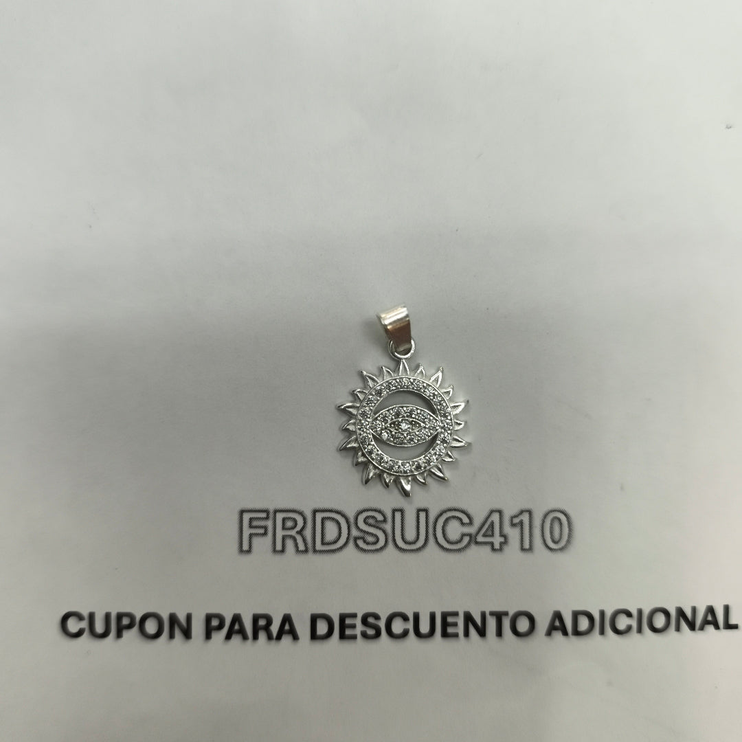 DIJE OJO MAGICO CON CIRCONIAS PLATA .925 2 GR (NUEVO)