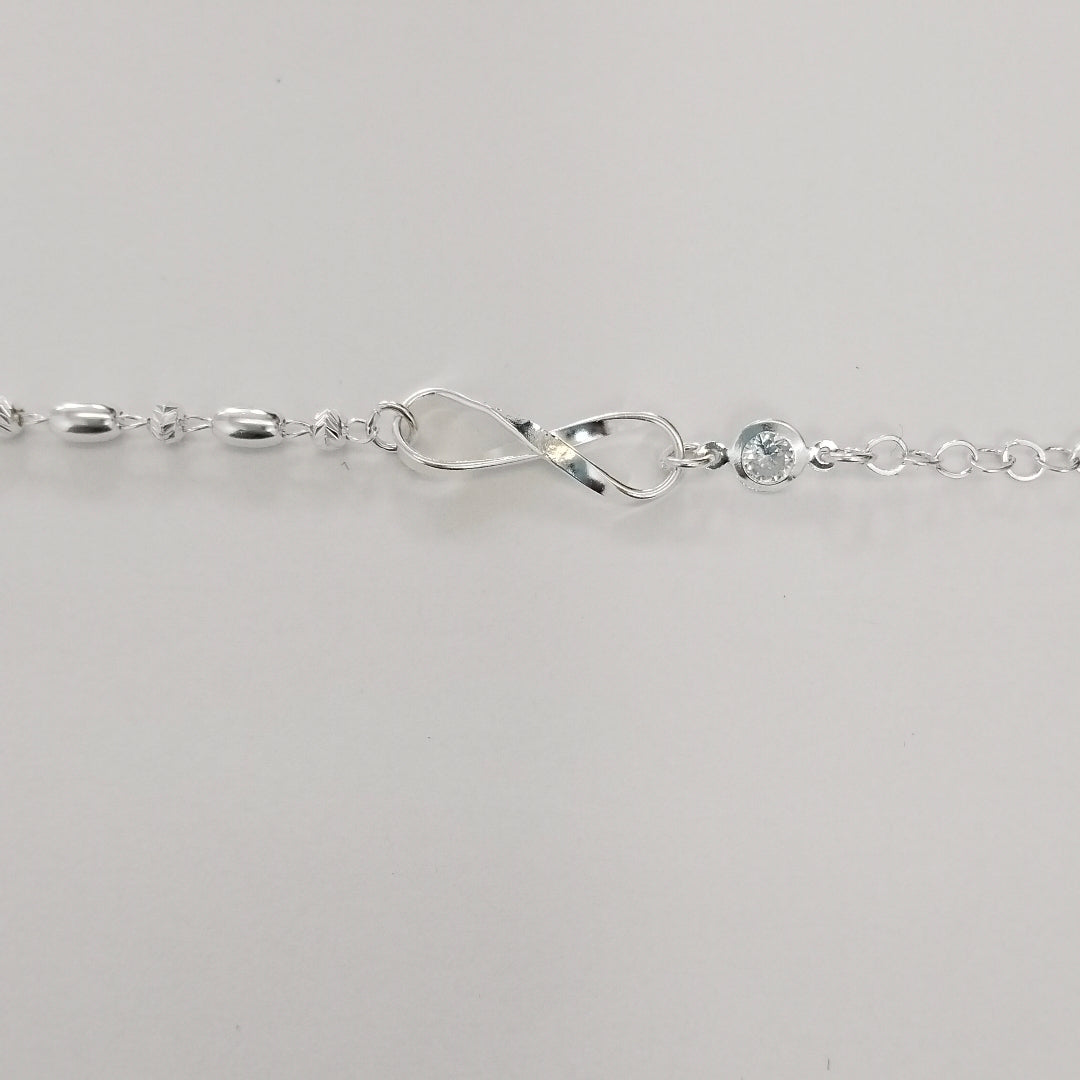 PULSERA TEJIDO ESPECIAL PLATA .925 18 CM 2.6 GR (NUEVO)
