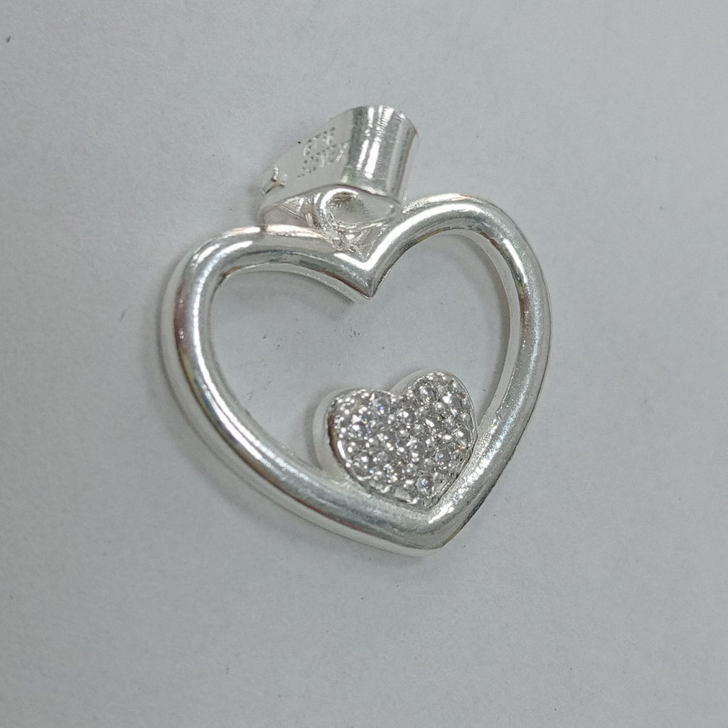 DIJE CORAZON C/CIRCONIAS PLATA .925 2.5 GR (NUEVO)
