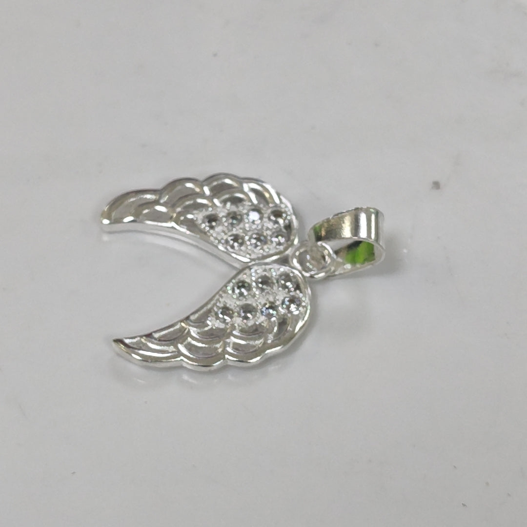 DIJE ALAS C/CIRCONIAS PLATA .925 2.4 GR (NUEVO)