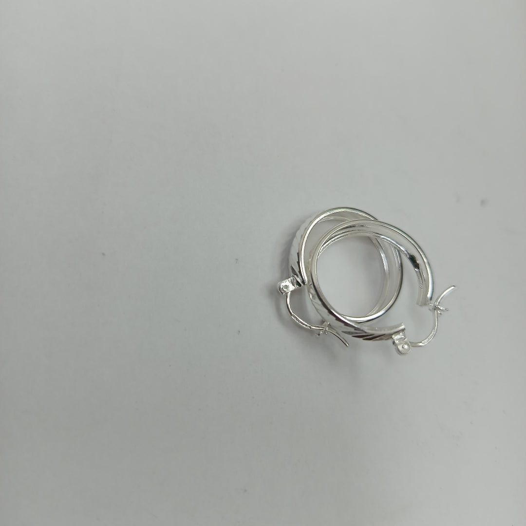 PAR ARRACADAS FACETADAS PLATA .925 2.3 GR (NUEVO)