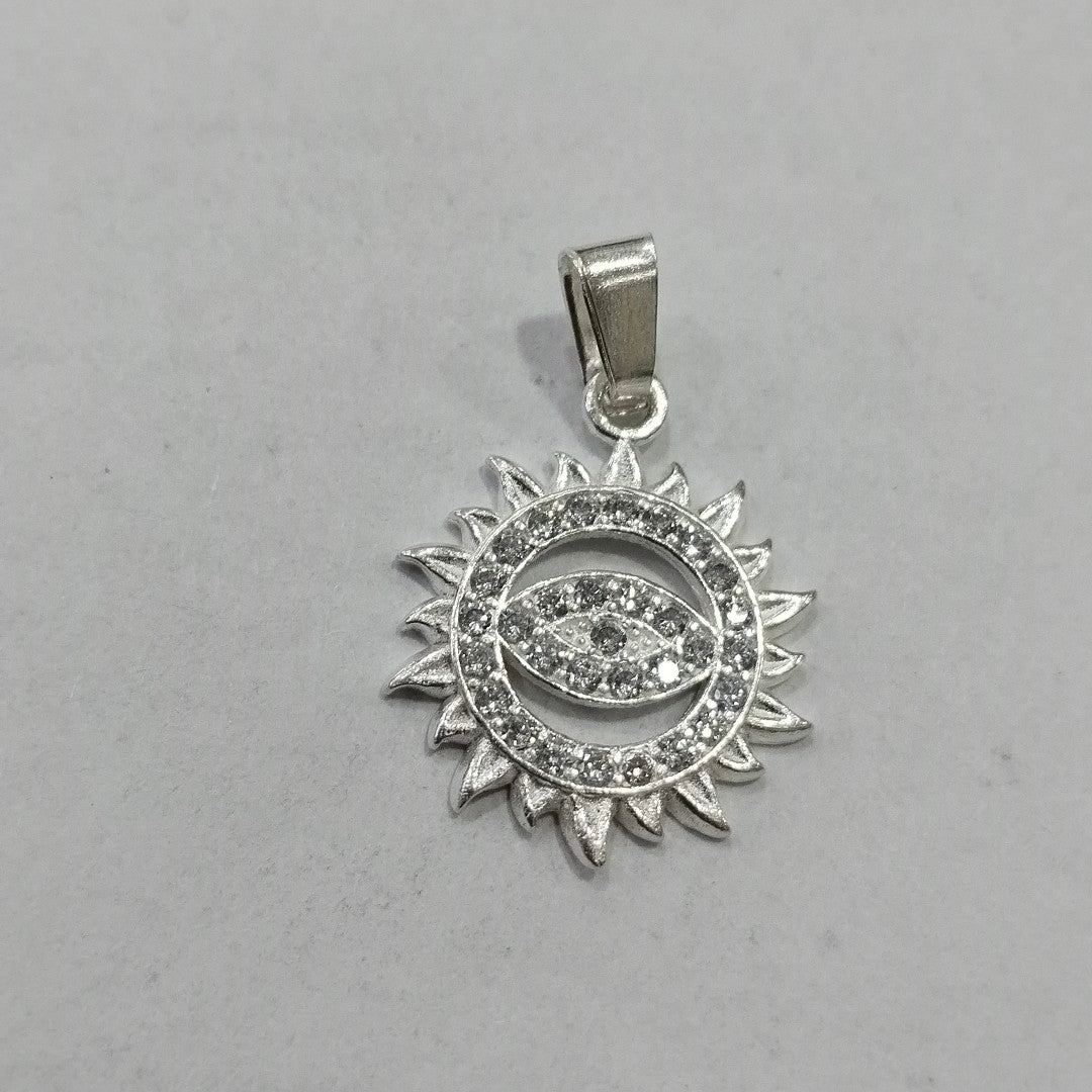 DIJE OJO MAGICO CON CIRCONIAS PLATA .925 2 GR (NUEVO)