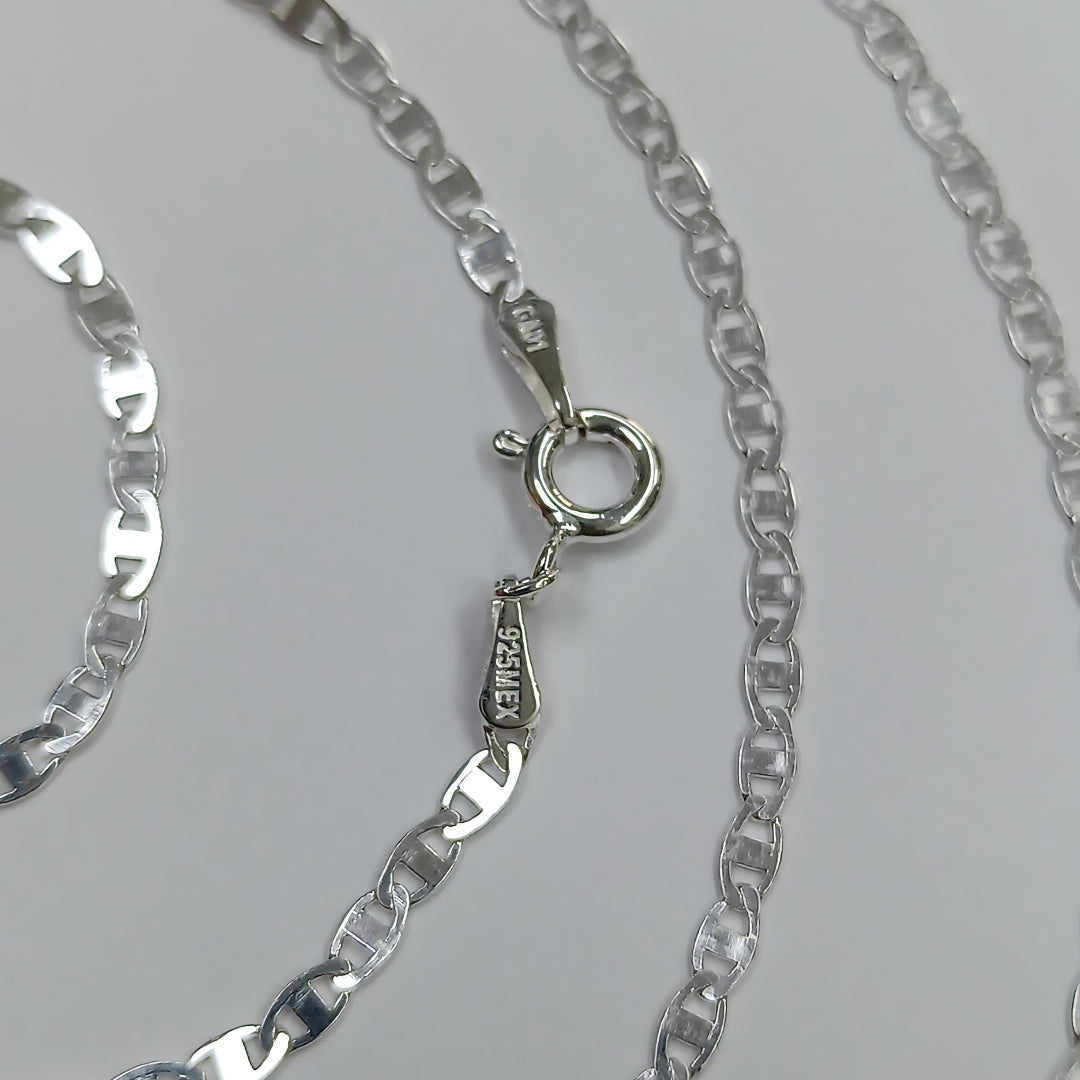 CADENA TEJIDO ESPEJO PLATA .925 55 CM 3.8 GR (NUEVO)