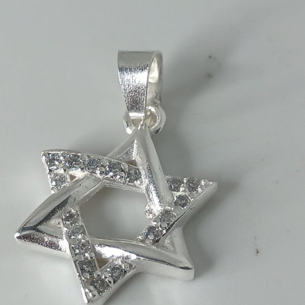 DIJE ESTRELLA DE DAVID C/CIRCONIAS PLATA .925 2.6 GR (NUEVO)