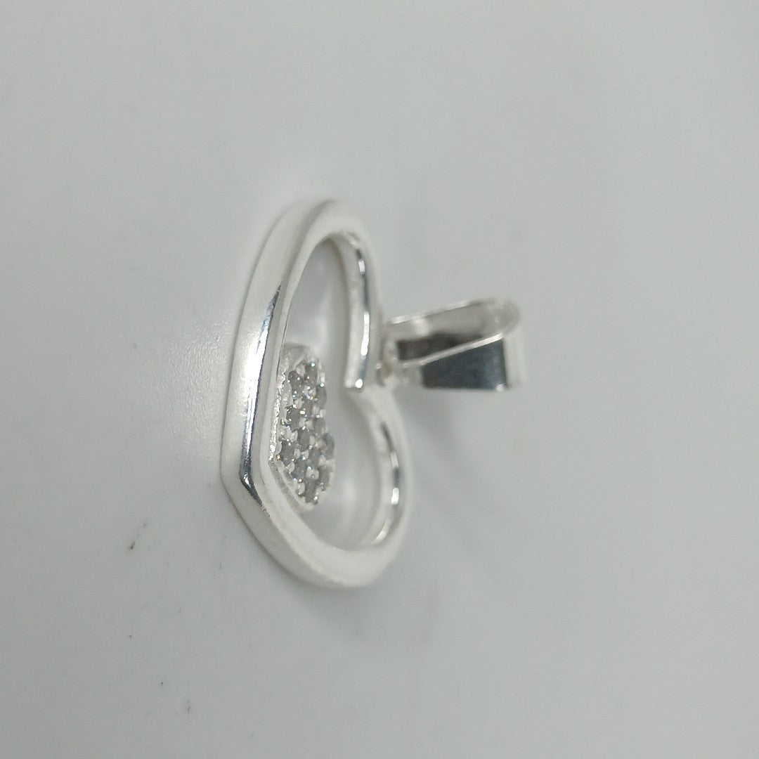 DIJE CORAZON C/CIRCONIAS PLATA .925 2.5 GR (NUEVO)